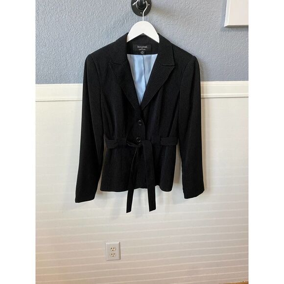 Signature by Larry Levine Black Lined Double Button Tie Front Jacket Size 10 - Picture 13 of 13
